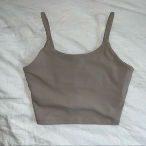 Halara In My Feels Basic Workout Cropped Tank Top in Dove